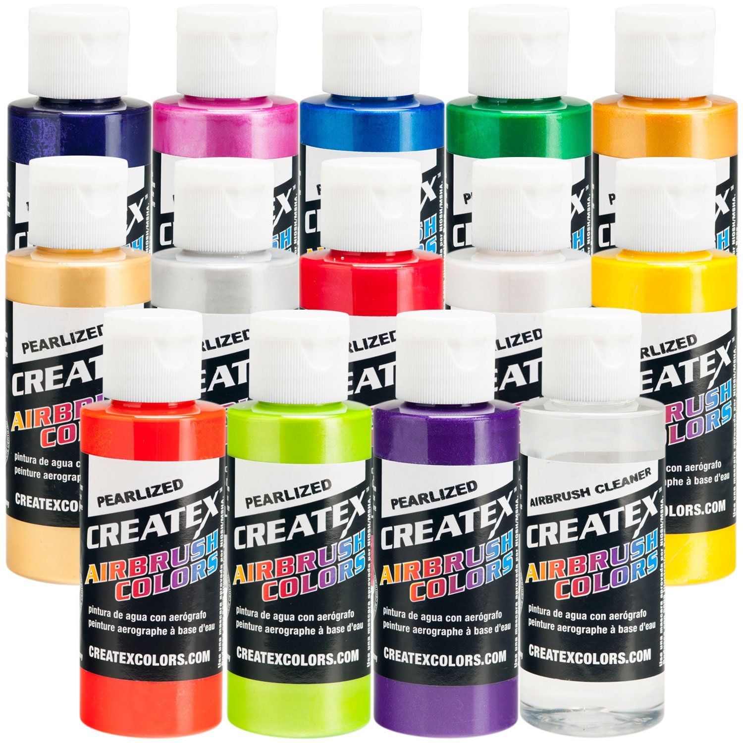 Amazon.com: Createx 14 Pearlized/Pearl Airbrush Paint Colors Set